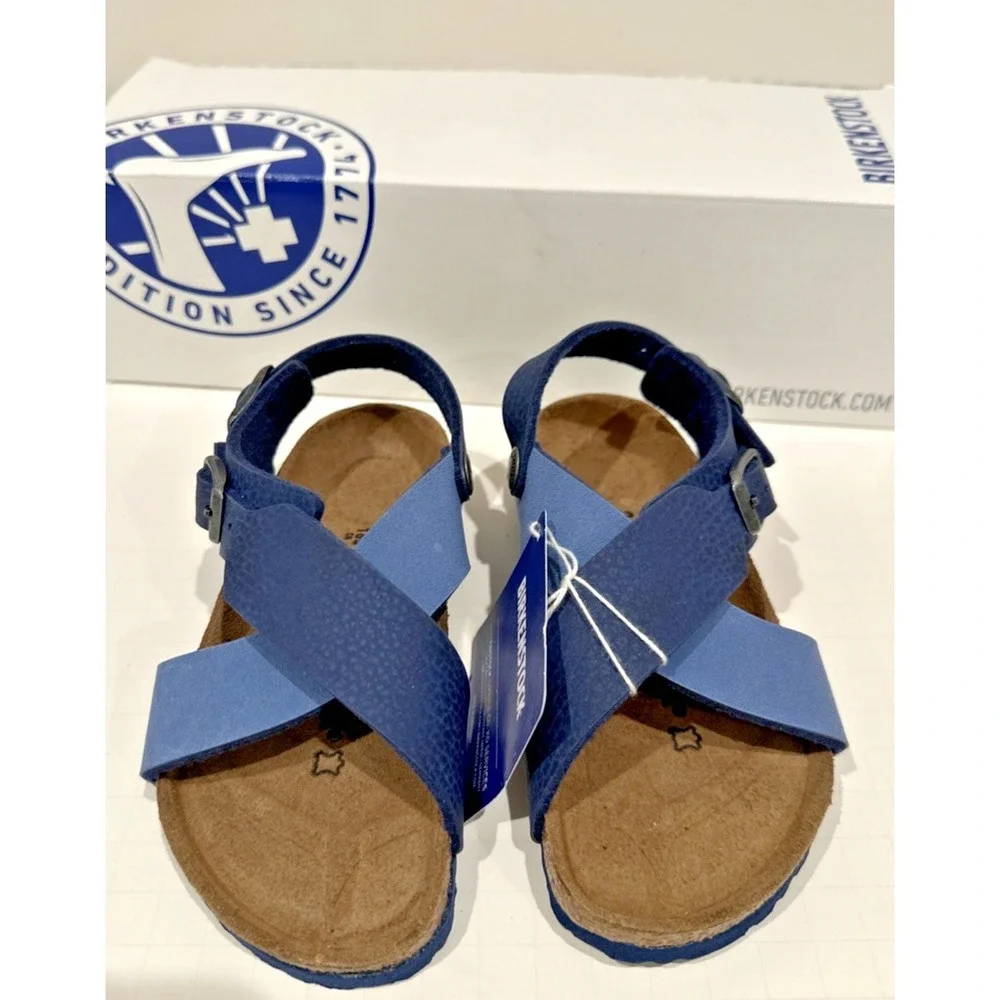 Birkenstock Kids EU 26 US K8 Guam Criss Cross Strap‎ Sandals Spice Blue